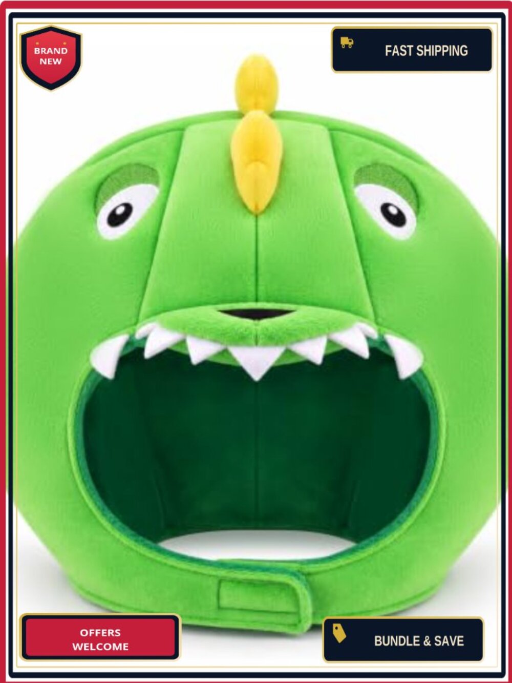 Plush Dinosaur Costume Hat Mask for Halloween Party & Cosplay